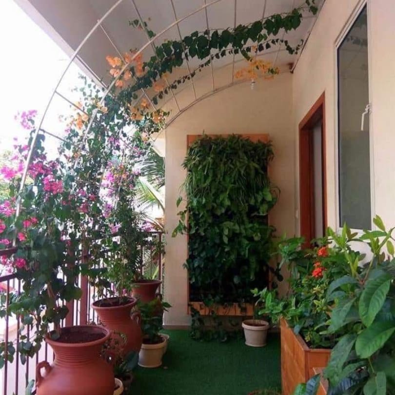 Contemporary Terrace Garden with Elevated Planting Design